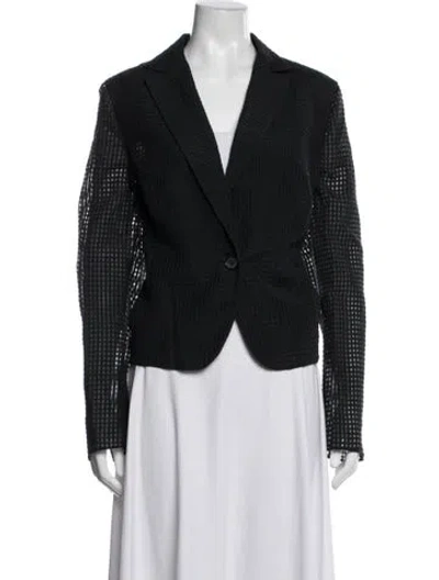 Pre-owned Akris Plaid Print Blazer In Blue