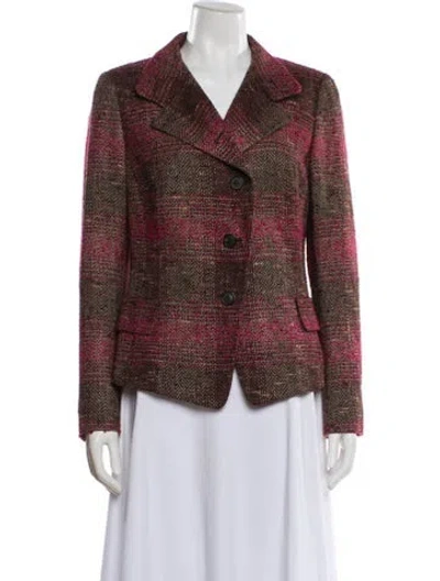 Pre-owned Akris Plaid Print Blazer In Brown