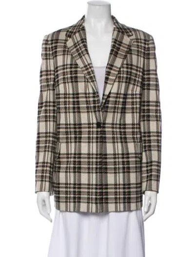 Pre-owned Akris Plaid Print Blazer In Neutral
