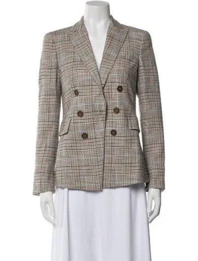 Pre-owned Akris Plaid Print Blazer In Neutral