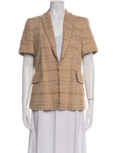 Pre-owned Akris Plaid Print Blazer In Neutral