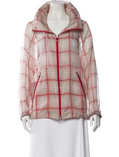 Pre-owned Akris Plaid Print Jacket In Gray