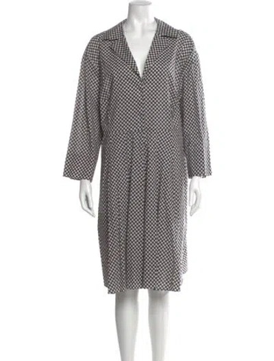 Pre-owned Akris Plaid Print Knee-length Dress In Black