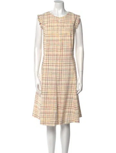 Pre-owned Akris Plaid Print Midi Length Dress