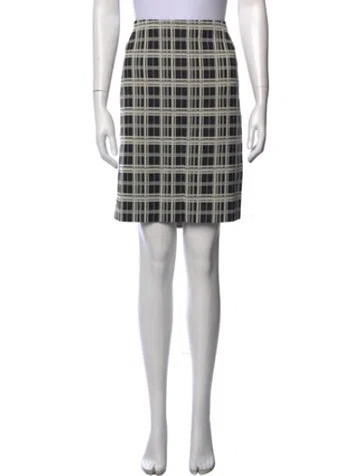 Pre-owned Akris Plaid Print Mini Skirt In Black