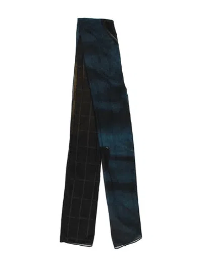 Pre-owned Akris Plaid Print Scarf In Black