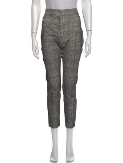 Pre-owned Akris Plaid Print Straight Leg Pants In Multi