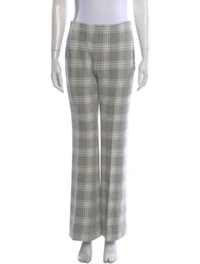 Pre-owned Akris Plaid Print Wide Leg Pants In Gray