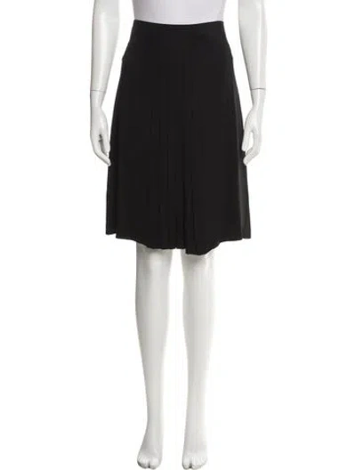 Pre-owned Akris Pleated Accents Knee-length Skirt In Black