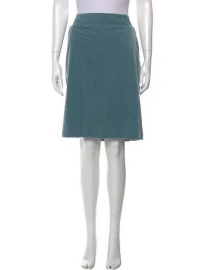 Pre-owned Akris Pleated Accents Knee-length Skirt In Blue