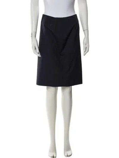 Pre-owned Akris Pleated Accents Knee-length Skirt In Blue
