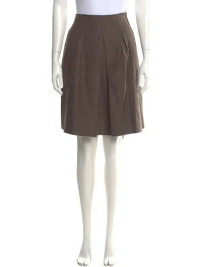 Pre-owned Akris Pleated Accents Knee-length Skirt In Brown
