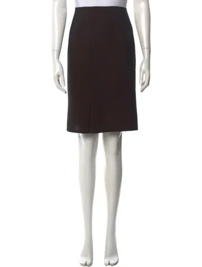 Pre-owned Akris Pleated Accents Knee-length Skirt In Brown