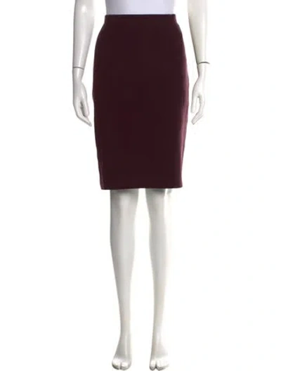 Pre-owned Akris Pleated Accents Knee-length Skirt In Burgundy