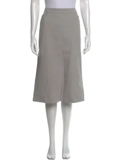 Pre-owned Akris Pleated Accents Knee-length Skirt In Gray