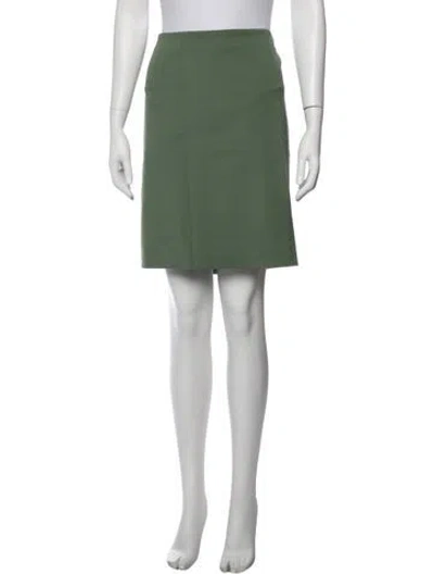 Pre-owned Akris Pleated Accents Knee-length Skirt In Green
