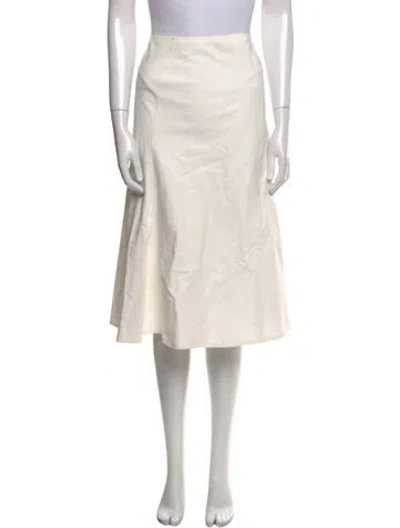Pre-owned Akris Pleated Accents Knee-length Skirt In White