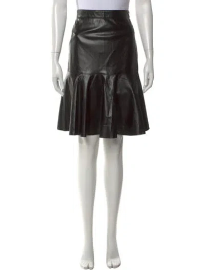 Pre-owned Akris Pleated Accents Midi Length Skirt In Black
