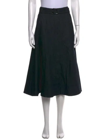 Pre-owned Akris Pleated Accents Midi Length Skirt In Black