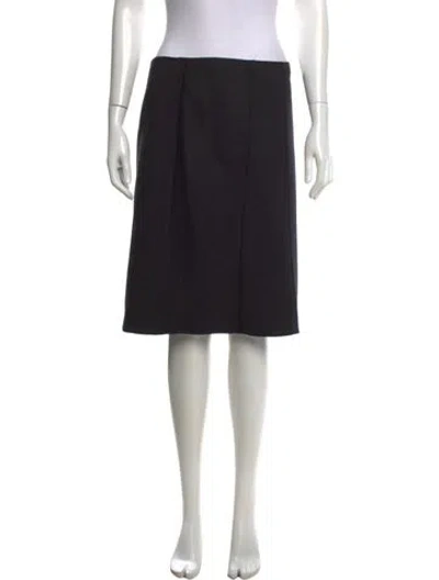 Pre-owned Akris Pleated Accents Midi Length Skirt In Black