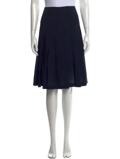 Pre-owned Akris Pleated Accents Midi Length Skirt In Black