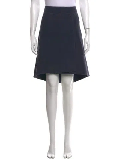 Pre-owned Akris Pleated Accents Midi Length Skirt In Blue