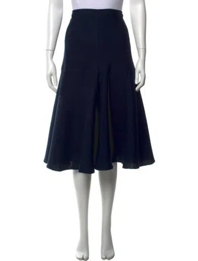 Pre-owned Akris Pleated Accents Midi Length Skirt In Brown