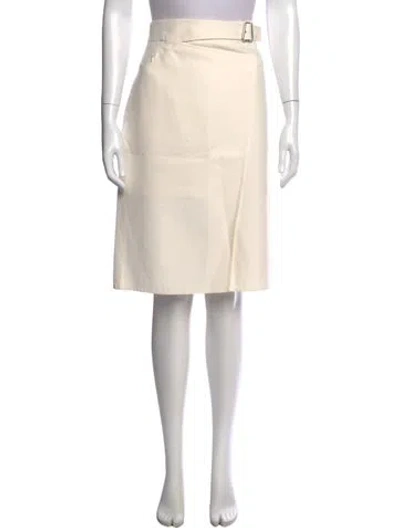 Pre-owned Akris Pleated Accents Midi Length Skirt In Neutral