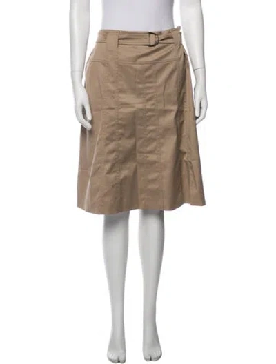 Pre-owned Akris Pleated Accents Midi Length Skirt In Neutrals
