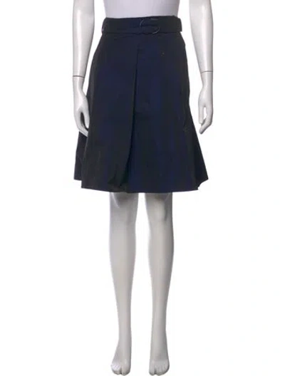 Pre-owned Akris Pleated Accents Mini Skirt In Blue