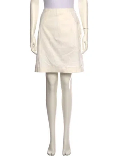 Pre-owned Akris Pleated Accents Mini Skirt In Neutral