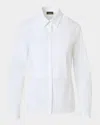 Akris Pleated Bib-front Shirt In White