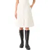 Akris Pleated Cotton & Silk A-line Skirt In White