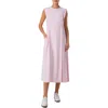 Akris Pleated Crepe Midi Dress In Blush