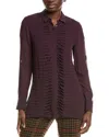 Akris Pleated Silk Blouse In Multi