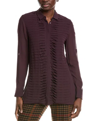 AKRIS AKRIS PLEATED SILK BLOUSE
