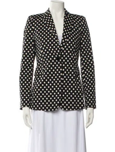 Pre-owned Akris Polka Dot Print Blazer In Black