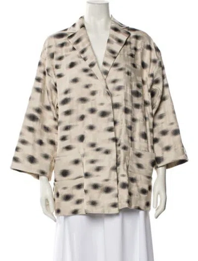 Pre-owned Akris Polka Dot Print Blazer In Neutral