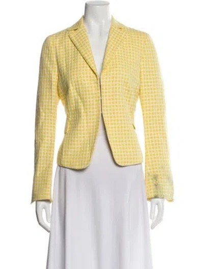 Pre-owned Akris Polka Dot Print Blazer In Yellow