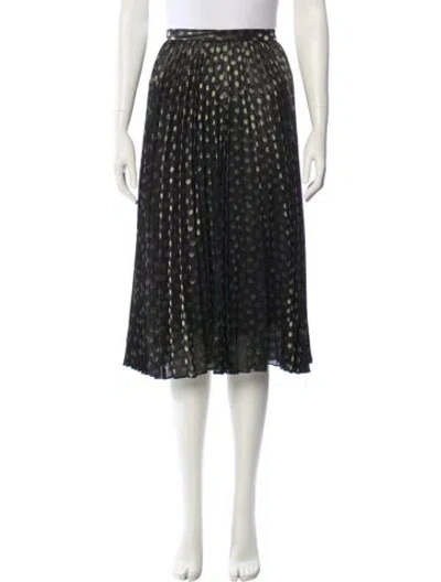 Pre-owned Akris Polka Dot Print Knee-length Skirt In Black