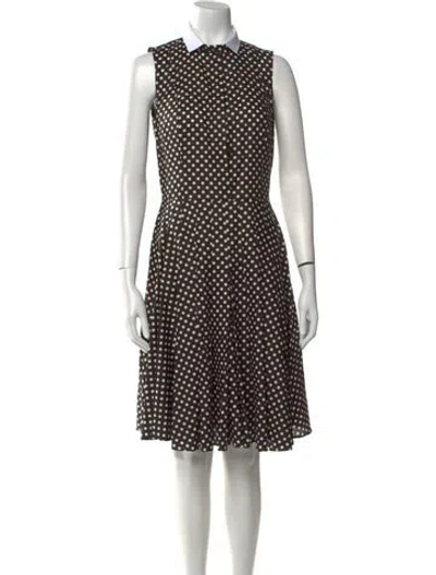 Pre-owned Akris Polka Dot Print Midi Length Dress In Multi