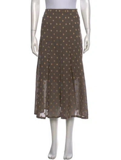 Pre-owned Akris Polka Dot Print Midi Length Skirt In Neutral