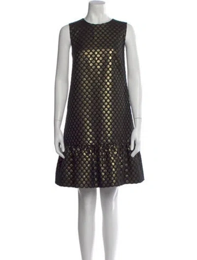 Pre-owned Akris Polka Dot Print Mini Dress In Black