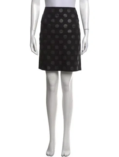 Pre-owned Akris Polka Dot Print Mini Skirt In Black
