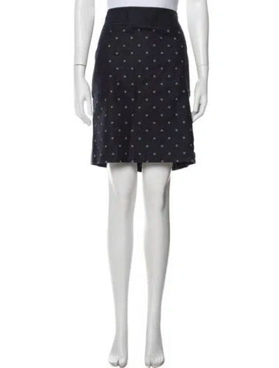 Pre-owned Akris Polka Dot Print Mini Skirt In Blue