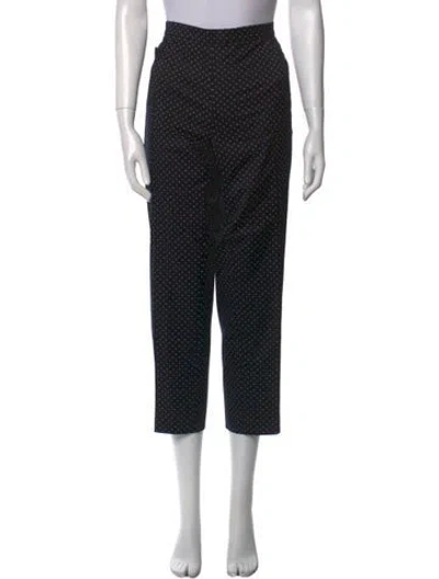 Pre-owned Akris Polka Dot Print Straight Leg Pants In Black