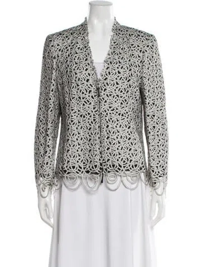 Pre-owned Akris Printed Blazer In White