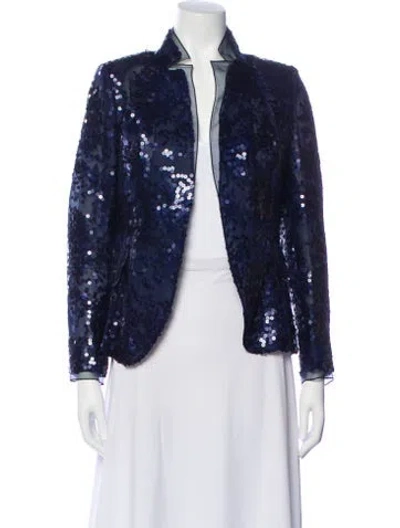 Pre-owned Akris Printed Evening Jacket In Blue