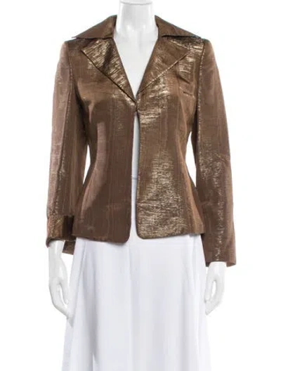 Pre-owned Akris Printed Evening Jacket In Brown