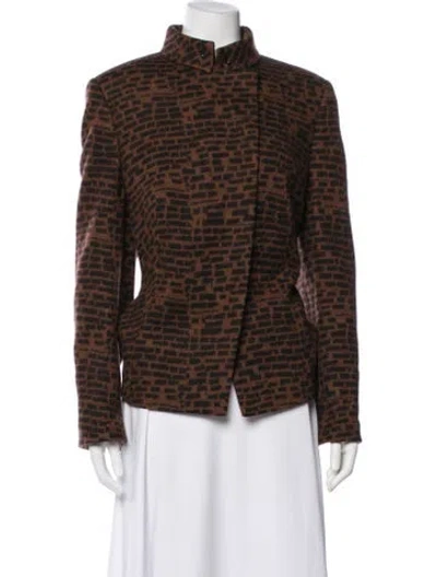 Pre-owned Akris Printed Evening Jacket In Brown